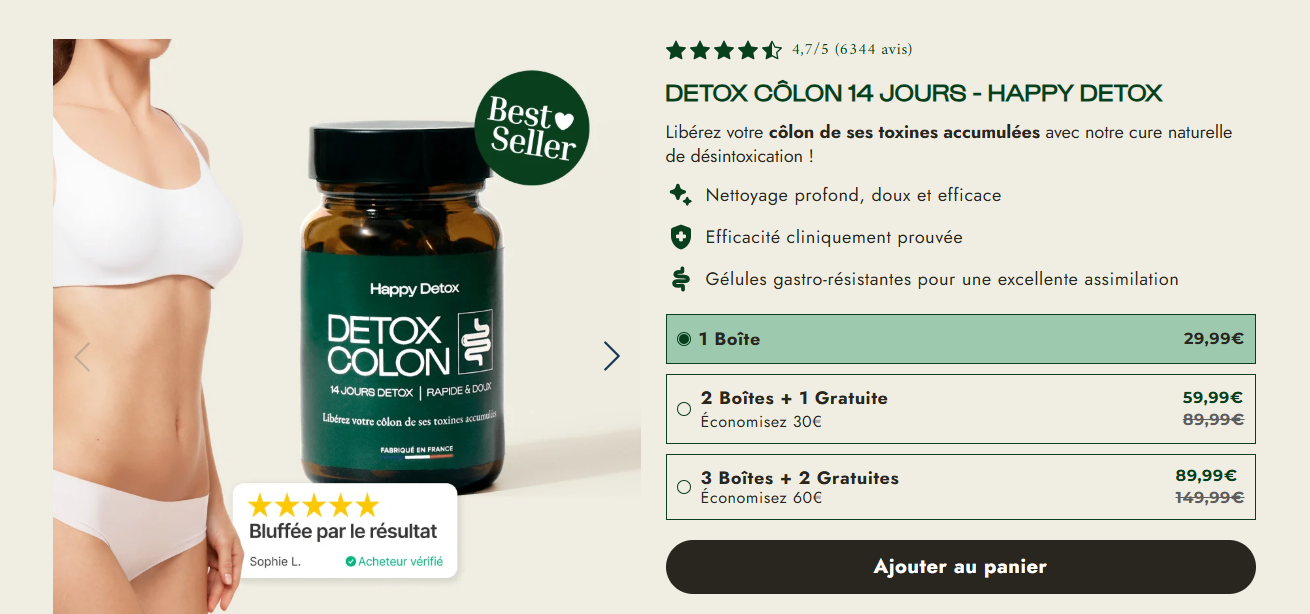 Avis prix de Happy Detox Colon