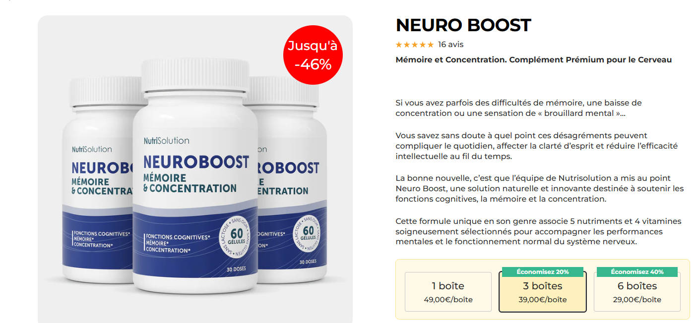 Prix Neuro Boost 