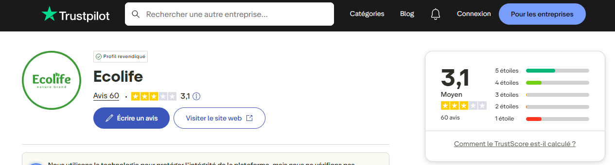 Avis clients Ecolife