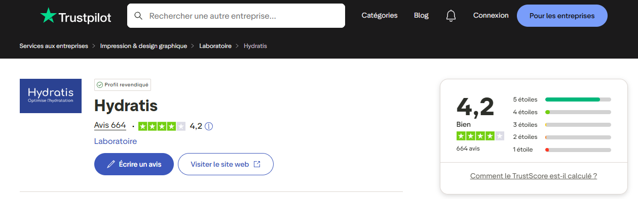 Avis clients hydratis 