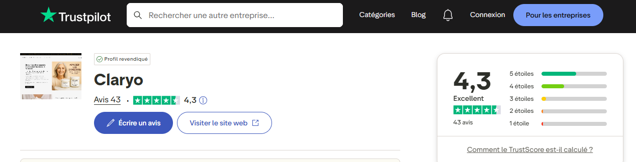 avis clients sur Claryo Shop