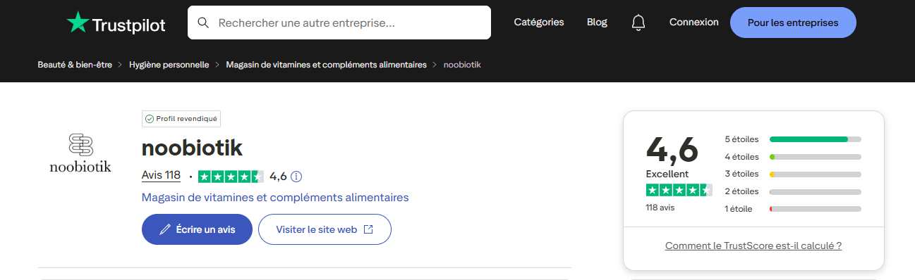 avis clients sur Noobiotik 