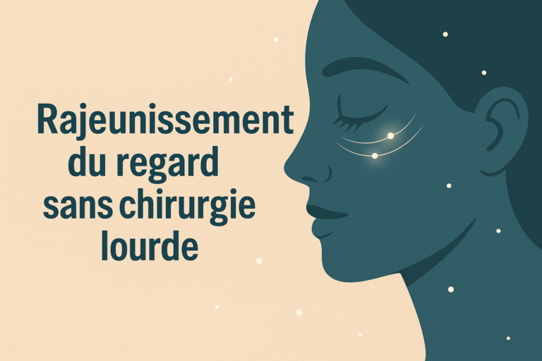 Illustration minimaliste rajeunissement du regard sans chirurgie