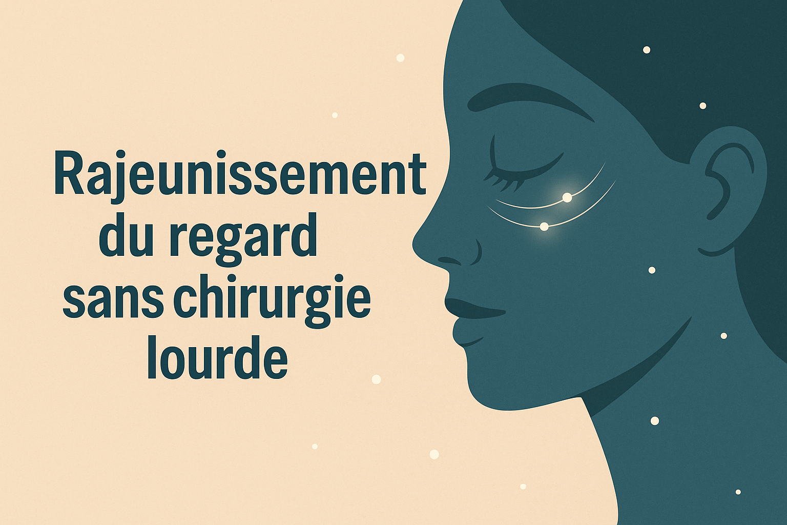 Illustration minimaliste rajeunissement du regard sans chirurgie