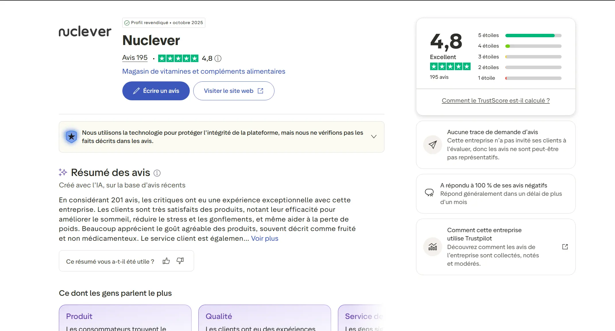 avis trustpilot nuclever