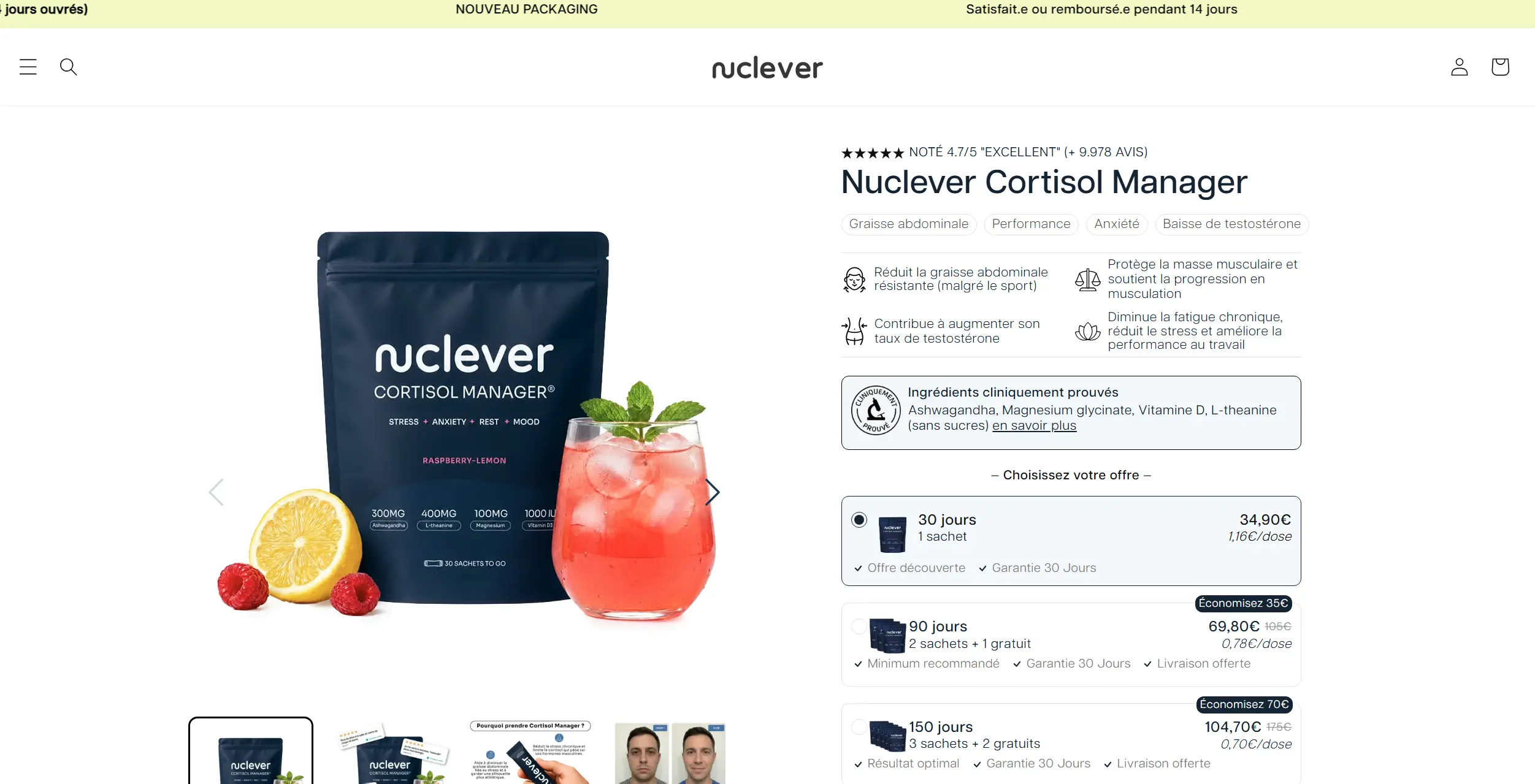 page produit nuclever homme